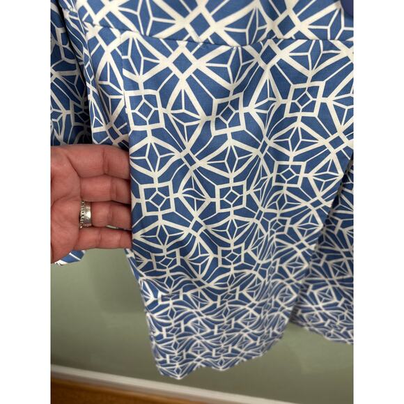 Tyler Boe Blue and White Geometric Blazer - Picture 6 of 14